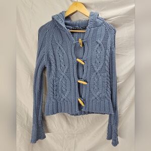 Vintage knit cardigan with hood